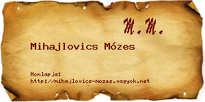 Mihajlovics Mózes névjegykártya